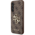 Guess PU 4G Metal Logo Zadný Kryt pre Samsung Galaxy S23 FE Brown