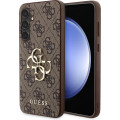 Guess PU 4G Metal Logo Zadný Kryt pre Samsung Galaxy S23 FE Brown