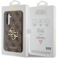 Guess PU 4G Metal Logo Zadný Kryt pre Samsung Galaxy S23 FE Brown