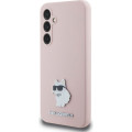 Karl Lagerfeld Liquid Silicone Metal Choupette Zadný Kryt pre Samsung Galaxy S23 FE Pink