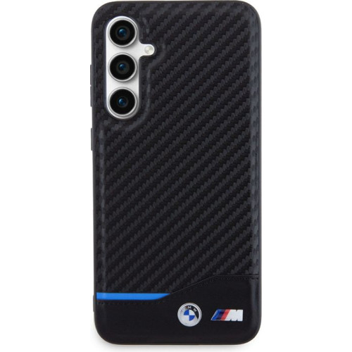 BMW M PU Carbon Blue Line Zadný Kryt pre Samsung Galaxy S23 FE Black