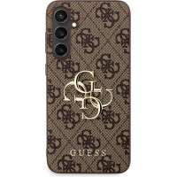 Guess PU 4G Metal Logo Zadný Kryt pre Samsung Galaxy S23 FE Brown